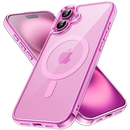 JETech Magnetic Case for iPhone 16 Plus 6.7-Inch Compatible with MagSafe, Shockproof Phone Bumper Cover, Anti-Scratch Clear Back (Pink) - color: Pink, size: iPhone 16 Plus