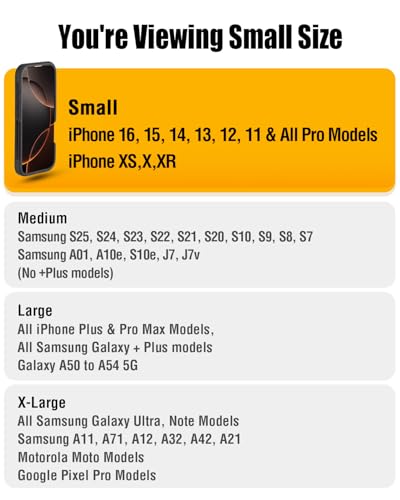 PiTau Belt Holster for iPhone 17 17 Pro 16 16e 16 Pro 15 Pro 14 13 12 11 XS X XR, Samsung Galaxy S25 S24 S23 S22 S21, Nylon Cell Phone Case with Clip, Pouch Holder Cover, Fits Protective Case, Black - size: Small