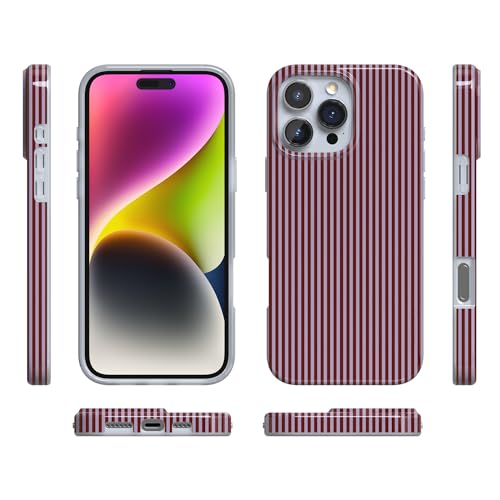 Casely iPhone 16 Pro Case | Stripes and the City | Tiny Pinstripe | Compatible with MagSafe | Classic Ultra Slim Design - color: Stripes and the City | Tiny Pinstripe, size: Iphone 16 Pro