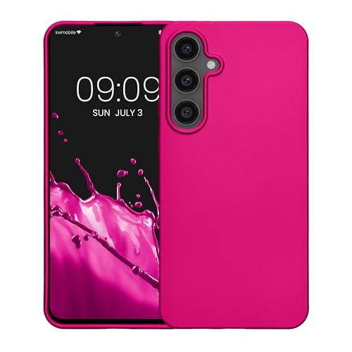 kwmobile Case Compatible with Samsung Galaxy S24 FE Case - Soft Slim Metallic TPU Silicone Cover - Metallic Pink - color: metallic pink, size: Galaxy S24 FE