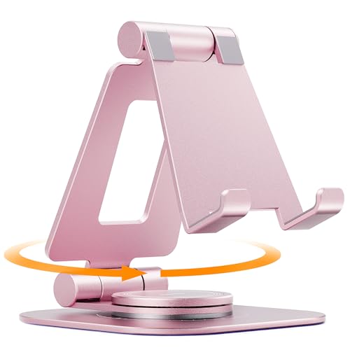 Nulaxy 360° Rotating Multi-Angle Adjustable Phone Stand, Rose Gold - color: B-Rose Gold