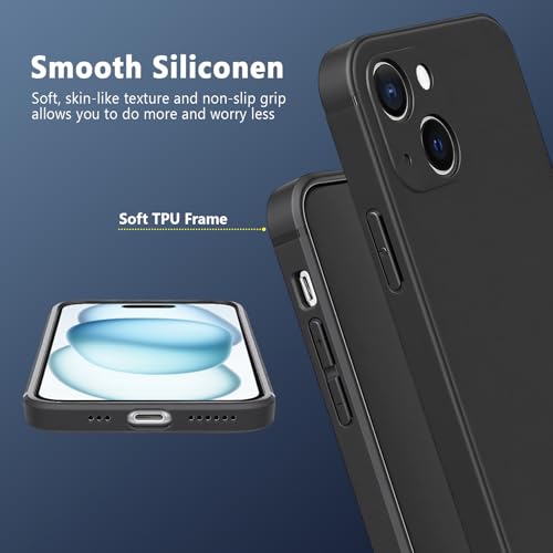 FanTEK Phone Case Compatible with iPhone 15 Plus Case, Anti-Scratch & Fingerprint Phone Case Protective Cover, Matte Black - size: iPhone 15 Plus