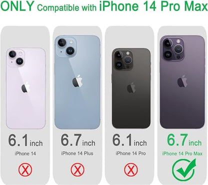 JJGoo Compatiable with iPhone 14 Pro Max Case Clear, Transparent Shockproof Phone Case, Slim Anti-Scratch Hard PC Back Protective Cover Bumper, Gradient Black - color: Gradient Black