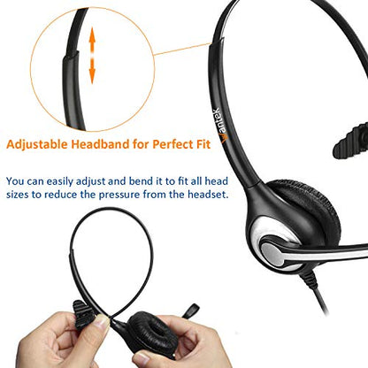 Wantek Corded Telephone Headset Mono w/Noise Canceling Mic for ShoreTel Plantronics Polycom Zultys Toshiba NEC Aspire Dterm Nortel Norstar Meridian Siemens ROLM Packet8 Landline Deskphones(F600S2)