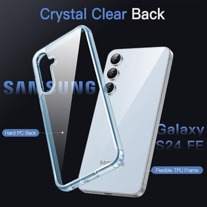 JETech Case for Samsung Galaxy S24 FE, Non-Yellowing Shockproof Bumper Protective Phone Cover, Anti-Scratch Hard PC Back (Blue) - color: Blue, size: Galaxy S24 FE