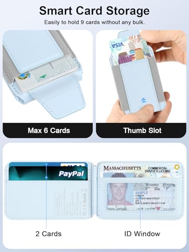 for MagSafe Wallet Works with Apple Find My, Strongest Magnetic Wallet - color: Sky Blue