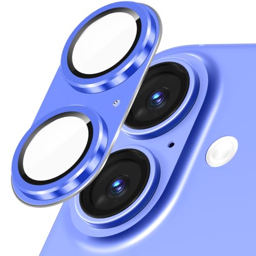 Suoman for iPhone 16/16 Plus Camera Lens Protector, 9H Tempered Glass Film - color: Ultramarine