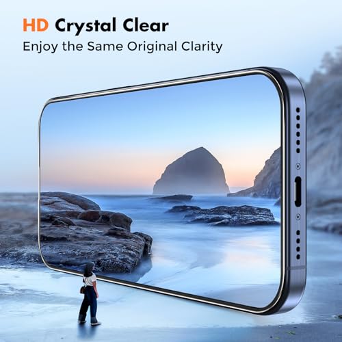 UNBREAKcable 3-Pack Screen Protector for iPhone 15 Pro Max, Double Shatterproof Tempered Glass [Easy Installation Frame] [HD Clear] [9H Hardness] [Full Coverage] for iPhone 6.7 inch - size: iPhone 15 Pro Max