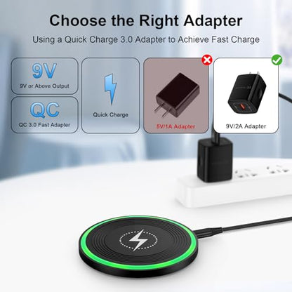 Wireless Charger for Moto G Power 2025 2024 Edge 2024,Moto G Stylus 5G (2025) Edge Razr 50 40 Ultra Pro,15W Wireless Charger Station Fast Charging Pad + Adapter for Samsung Galaxy S25 S24 Ultra S23 FE