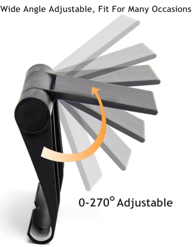 Adjustable Foldable Cell Phone Stand for Desk, Compatible with Most Smartphones and Tablets, Anti-Slip Rubber Base for Stability - color: Black 2 PCS