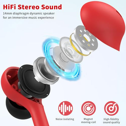 USB C Headphones Wired Earbuds for iPhone 18 Pro Max 17 16 15,Red - color: Red