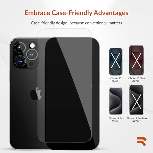 rooCASE Glass Screen Protector Compatible for Apple iPhone 15 Pro, (6.1 Inch), Case Friendly Tempered Glass Front Cover Protection with Alignment Frame, Pack of 3
