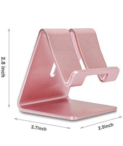 Cell Phone Stand, ZTON Aluminum Metal Tablet Stand, Mobile Phone Holder for iPhone iPad Samsung for Desk Table Bedroom Kitchen (Rose Gold) - color: Rose Gold