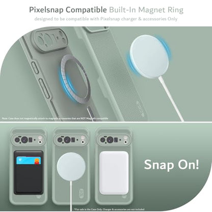 TUDIA MergeGrip [Compatible with Magsafe & Pixelsnap] for Google Pixel 10 Pro XL Case 2025, [Military Grade] Dual-Layer Shockproof Slim Non-Slip Heavy Duty Protective Phone Cases – Green Lily - color: Green Lily, size: Pixelsnap 10 Pro XL