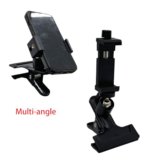 Universal Clamp Mount Phone and Camera Holder, Adjustable Spring Clip Stand,Camera Bracket， Black (1 Pack)