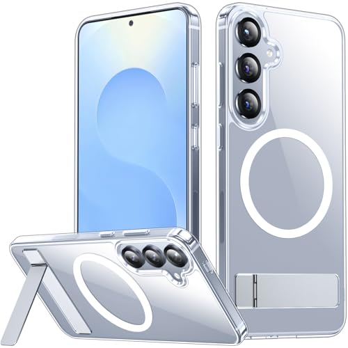 SPIDERCASE Magnetic for Samsung Galaxy S25 Case, [3 Stand Ways][ Military Grade Drop Protection] with Invisible Stand Shockproof Slim Case for Samsung Galaxy S25 6.2", Clear - color: Clear, size: S25