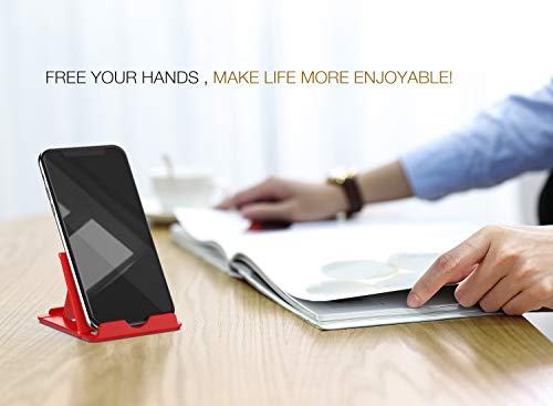 MoKo 2 Pack Cell Phone Stand for Desk, Tablet Stand for 4"-11" Devices - color: Black + Red