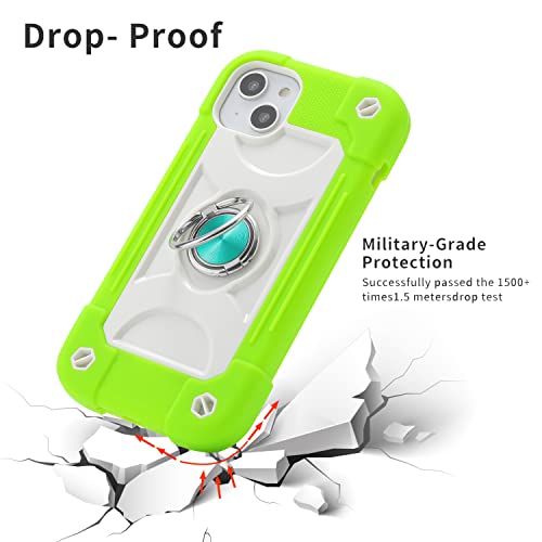 MARKILL Compatible with iPhone 14 Plus Case 6.7 Inch with 360 Degree Rotate Ring Stand, Military Grade Drop Protection Full Body Rugged Heavy Duty Protective Cover for iPhone 14 Plus - color: Guava, size: iPhone 14 Plus 6.7"