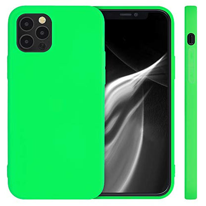 kwmobile Case Compatible with Apple iPhone 12 / iPhone 12 Pro Case - Soft Slim Protective TPU Silicone Cover - Neon Green - color: neon green