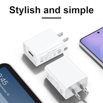 2 Pack 10W USB Charger Block, Fast Charging Wall Charger Power Adapter Brick Cube for iPhone 14 13 12 11 Pro Max SE XS XR X 8 7 6 6S Plus (White) - color: White