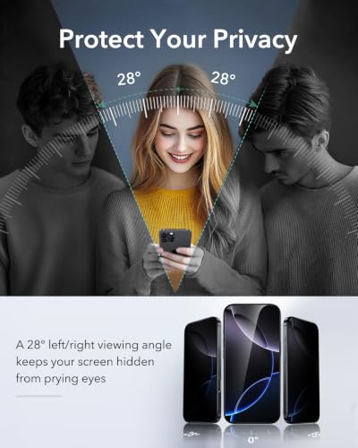 ESR 3 Pack for iPhone 16 Pro Max Privacy Screen Protector, Classic - size: iPhone 16 Pro Max 6.9 inch