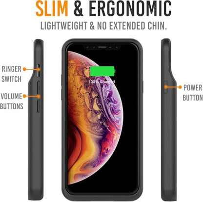 Alpatronix Battery Case for iPhone 12 Pro & iPhone 12 (6.1 inch), Strong Slim Portable Protective Extended Charging Cover with Wireless Charging, Lightning Input, Apple Pay, CarPlay- Matte Black - size: iPhone 12 Pro & iPhone 12 (6.1 inch)