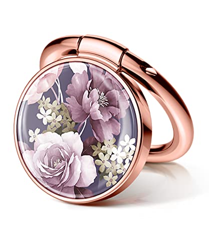 GVIEWIN Flower Cell Phone Ring Holder, Metal Kickstand Grip 360° Rotation - color: B-Cherry Blossoms