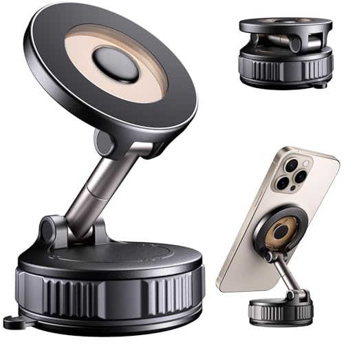Car Phone Holder for Magsafe [120+LBS Strong Suction & 2800gf Magnetic] | 360° Adjustable Car Phone Mount, Phone Holders for Your Car for iPhone 17 Pro Max 16 15 14 13 12 Air