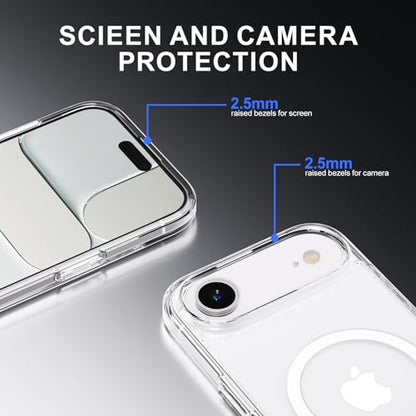 PAUL B for 2025 iPhone 17 Air Case (Compatible with MagSafe) Military Grade Drop Protection(Drop Tested up to 13FT) Anti Yellowing|Magnetic Rugged Shockproof Phone Cover (Clear, iPhone 17 Air) - color: Clear, size: iPhone 17 Air