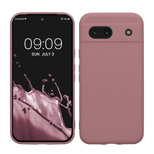 kwmobile Case Compatible with Google Pixel 8a Case - Protective Slim TPU Phone Cover - Soft Matte Finish - Antique Pink Matte - color: antique pink matte