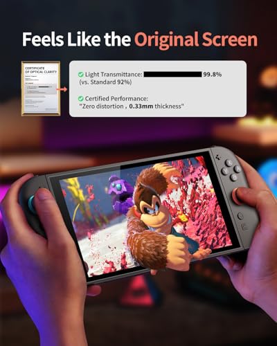Ambison for Nintendo Switch 2 Screen Protector 2025 [0 Bubbles] Auto Alignment Kit Switch2 Screen Protector Tempered Glass [5X Stronger Durable] Full Coverage Nintendo Switch 2 Accessories, 2 Pack - size: Switch 2 (2025)*2Pcs with Flawless Fit Tray
