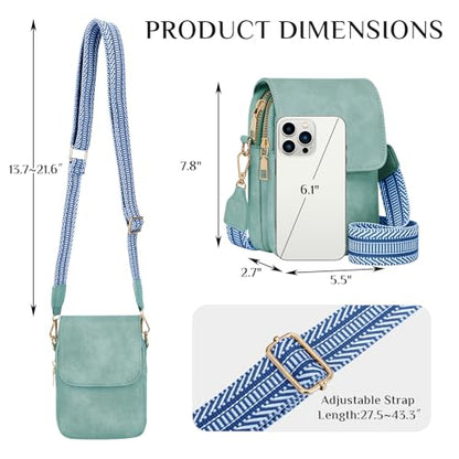 Fashion Small Crossbody Bags for Women Trendy Designer Cell Phone Purses | Adjustable Straps,with Card Holder,Detachable Wristlet Strap,small Cross Body Bag for Woman,Mini Bags,Travel Purse,Work,Gym - color: Lightblue