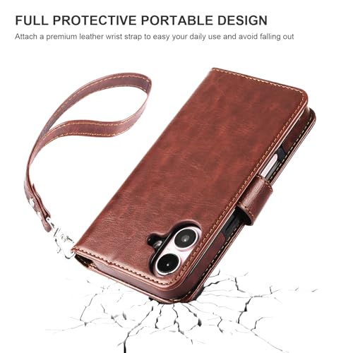 Bocasal for MagSafe Wallet Case Card Holder for iPhone 16, Brown - color: Brown for MagSafe