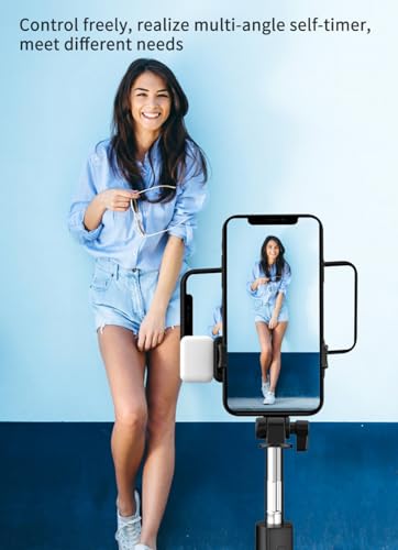 XIHAMA Selfie Stick Tripod with Light,3 in 1 Extendable Selfie Stick with Wireless Remote,Portable Phone Tripod Stand Compatible with iPhone 16 15 14,Samsung Smartphone and More - color: Pink+Light