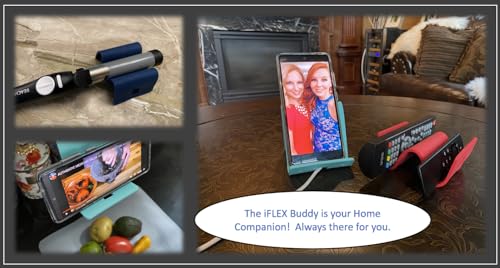 iFLEX Buddy Cell Phone and Tablet Stand Companion - Ideal for Air Travel, Work, and Home Use - Flexible Holder for All Mobile Devices - The Ultimate iPhone Cell Phone Stand Solution - color: Blueberry