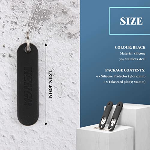 6Pcs SIM Card Removal Tool-Sim Card Tray Pin Eject Removal Tool Needle Opener Ejector,with Removable Key Chain,Black