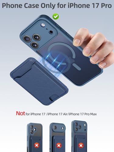 TopMade for iPhone 17 Pro Case with Mag-Safe Wallet, 4 Cards Holder Blue - color: Blue, size: iPhone 17 Pro