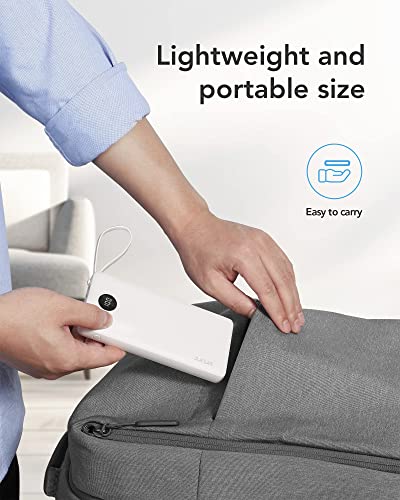 VRURC Portable Charger, Slim Power Bank Built-in 4 Cables, Travel Essential - color: White