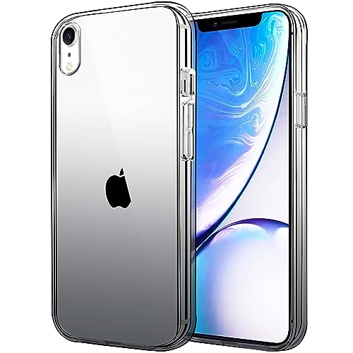 JJGoo Compatible with iPhone XR Case Clear Soft Transparent Shockproof Protective Slim Thin Bumper Phone Cover for XR, Gradient Black - color: Gradient Black