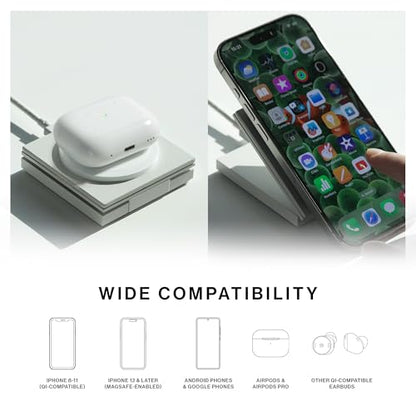 Native Union Rise Magnetic Wireless Charger – Qi2 Certified & MagSafe Compatible – Foldable Fast Charging Stand for iPhone Duo, 18 Pro Max & Other Qi-Compatible Devices – Up to 15W (Sandstone) - color: Sandstone