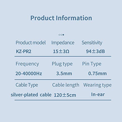 KZ x HBB PR2 in Ear Monitor Earphones 13.2mm Planar Magnetic Driver HiFi Wired Headphone Noise Cancelling IEM Earbuds with Detachable 2 Pin Silver-Plated Cable for Audiophile (Without Mic) - color: SolidBlack