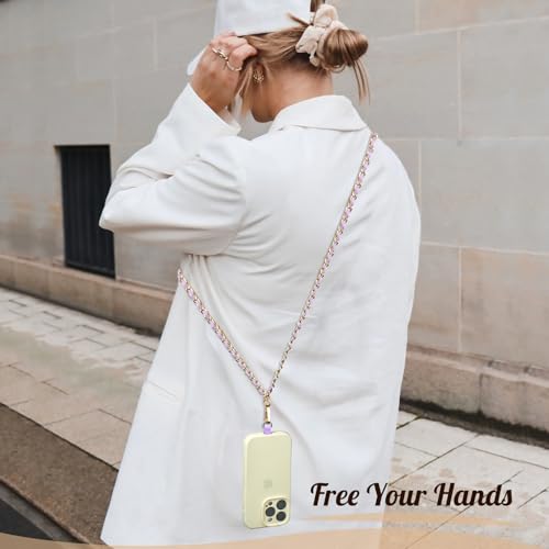 TiMOVO Phone Lanyard Metal Chain Crossbody, Light Purple - color: Light Purple, size: Standard