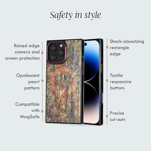 COCOMII Rectangle for iPhone 16 Pro Case, Eclipse Abalone Shell | Compatible with MagSafe Wireless Charging, Shockproof 10ft Drop Protection, Camera & Screen Protection, Premium Glossy Finish - color: Eclipse Abalone Shell, size: iPhone 16 Pro (6.3")