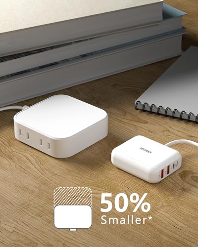 8-Port Travel USB Charger Station, Multi-Port Travel USB C Charger - color: White