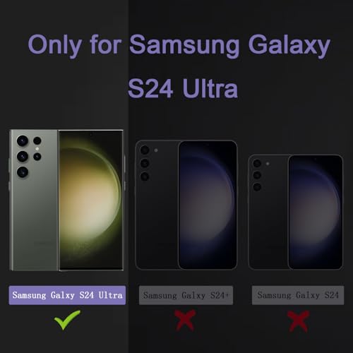 【2+2 Pack for Samsung Galaxy S24 Ultra Privacy Screen Protector Tempered Glass with Camera Lens Protector - High Transparency, Shockproof, Anti-Smudge, Supports Fingerprint Unlock - size: S24U 2+2