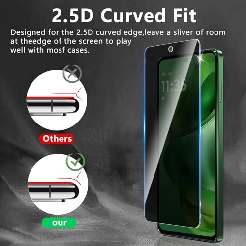 3 Pack Privacy Screen Protector Designed for Motorola Moto G Power 5G 2025,Full Coverage Anti-Spy Tempered Glass Film,9H Hardness,Anti-Fingerprint,Bubble Free,Easy to Install - size: Moto G Power 5G 2025 FK3