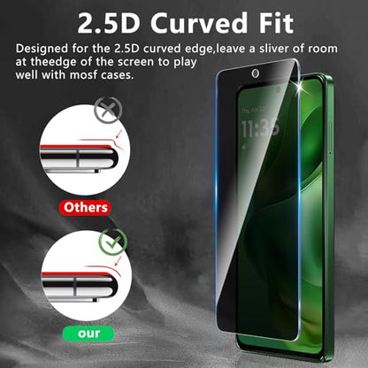 3 Pack Privacy Screen Protector Designed for Motorola Moto G Power 5G 2025,Full Coverage Anti-Spy Tempered Glass Film,9H Hardness,Anti-Fingerprint,Bubble Free,Easy to Install - size: Moto G Power 5G 2025 FK3