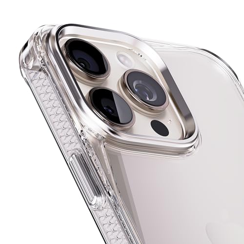 REBEL Clear Case for iPhone 15 Pro Max [Crystal Series Gen-5] Transparent, Dual Anti-Scratch, Non-Yellowing PC, Protective Shockproof Bumpers, Metal Lens & Buttons, 6.7 Inch Phone 2023 (No Magnet) - color: Crystal Clear, No MagSafe, size: iPhone 15 Pro Ma