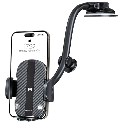 APPS2Car Gooseneck Car Phone Holder Dashboard Windshield Mount Flexible Arm