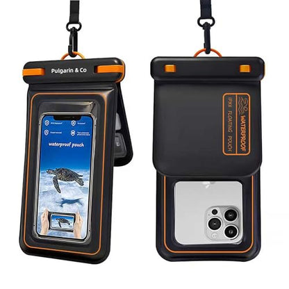 Pulgarin & Co Waterproof Phone Pouch (Black, Floating Double Pocket Waterproof Pouch) - color: Black